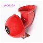 YIYDA Klaxon de voiture Klaxon électrique de voiture rouge 150db Car Horn 12V Haut-parleur Klaxon son de taureau Klaxon en métal