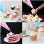 Kit de décoration de gâteaux avec 3 poches à douille réutilisables, 18 embouts de glaçage, 3 coupleurs, 3 attaches de sac, 3 gra
