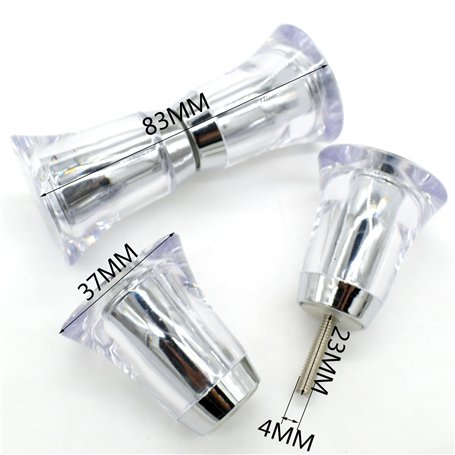 YUANQIAN 2 paires de poignées de porte de douche en acrylique transparent en forme de cône