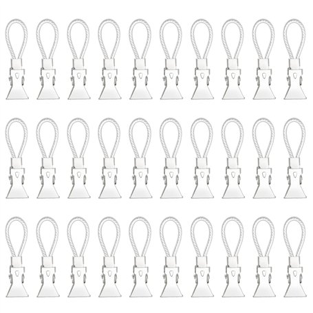 KAIYAYA 30 Pinces Accroche Torchon Crochet Torchon Cuisine en Métal Attache Torchon Cuisine Blanc Pince Torchon Cuisine Petit Pi