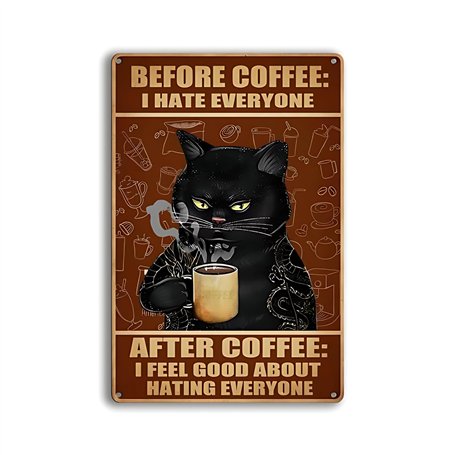 KAIYAYA Affiche Vintage Chat de Café