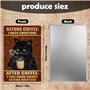 KAIYAYA Affiche Vintage Chat de Café,Plaque Metal Vintage Affiche Decoration Murale Decorative Deco Vintage Plaque Metal Decorat