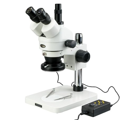 AmScope Sm-1tsy-144 a 7 x -90 X microscope trinoculaire Inspection Zoom microscope stéréo avec 144-led 4 zones lumière