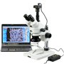 AmScope Sm-1tsy-144 a 7 x -90 X microscope trinoculaire Inspection Zoom microscope stéréo avec 144-led 4 zones lumière