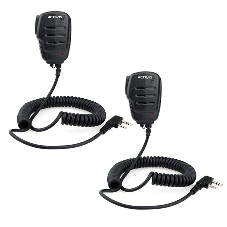 Retevis RS111 Talkie Walkie Microphone Haut-Parleur 2 Broches Microphone Compatible avec Talkie Walkie Retevis Retevis RT24 RT27