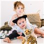 KNBMCAV 23cm Tigre Peluche Jouet Réaliste Tiger Jouet Bébé Peluche Tigre Poupée en Peluche Petit Tigre Animal en Peluche Tigre C