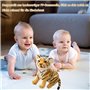 KNBMCAV 23cm Tigre Peluche Jouet Réaliste Tiger Jouet Bébé Peluche Tigre Poupée en Peluche Petit Tigre Animal en Peluche Tigre C