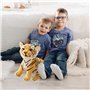 KNBMCAV 23cm Tigre Peluche Jouet Réaliste Tiger Jouet Bébé Peluche Tigre Poupée en Peluche Petit Tigre Animal en Peluche Tigre C