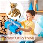 KNBMCAV 23cm Tigre Peluche Jouet Réaliste Tiger Jouet Bébé Peluche Tigre Poupée en Peluche Petit Tigre Animal en Peluche Tigre C