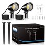LINKE Spot LED Extérieur Jardin avec Piquet 20W, 2 Pack 1880LM Blanc Chaud 2700K, Aluminium Solde, Étanche IP66, Éclairage Extér