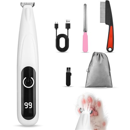 TIDEVAN Tondeuse a Cheveux pour Animaux Tondeuse de Pattes de Chien Tondeuse Chien Chat Tondeuse à Poils pour Pattes de Chats av