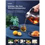 Bouilloire Électrique en Verre 1.7 L, FOHERE Thermostat Réglable 50-100°C, Fonction Maintien au Chaud, 5 Couleurs de LED, 2200W