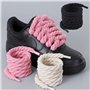 Lot de 3 Paires Lacets Corde 8mm - 160cm pour Air Force 1 - Coton Tressé Rond - Style Rétro pour Sneakers & Chaussures de course
