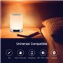 Warmfunn Lampe de Chevet Tactile Rechargeable Portable, Lampe de Table Enceinte Bluetooth Musique, FM Radio Réveil Lumière LED M