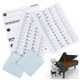 Faburo 2pcs Autocollants amovibles pour notes de piano Stickers transparents pour Clavier de piano 54,61,88 touches et 2pcs Chif