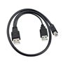cablecc USB 2.0 mâle vers standard B mâle Y mâle 80 cm pour imprimante et scanner et disque dur externe