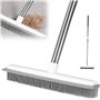 Balai en caoutchouc avec raclette - Brosse de sol pour tapis avec manche télescopique pour enlever les poils d'animaux