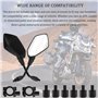 VBGURR Rétroviseurs universels pour moto avec vis de 8 mm et 10 mm haute définition