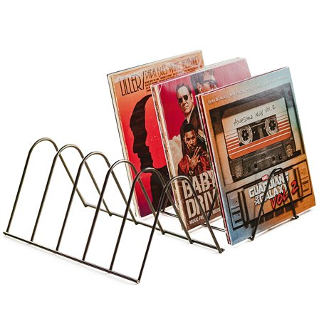 Rangement/ Étagère vinyle pour 75 vinyles | Métal noir mat | Accessoire vinyle | Porte-dépliants | Support à disques Magazines L