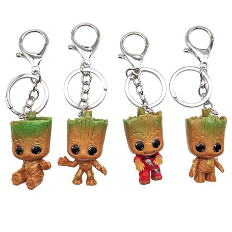 INHEMI 4 Pièces Baby Groot Porte-Clés Gardiens de la Galaxie