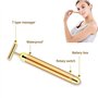 Beauty Bar 24k Golden Massage du visage du visage, T-Shape Electric Face Massager Arm Eye Nose Head Facial Massager
