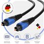 Câble optique Toslink de 3 m - Câble numérique - Câble audio - Contacts dorés - Fibre optique - SPDIF Digital compatible avec ba