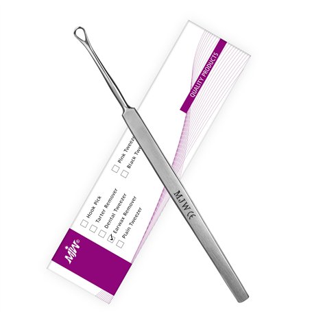 MJW Professionnel Dissolvant de Cérumen D'acier Inoxydable Curette Auriculaire Hygiénique Nettoyage pour Enlever Irrigation des