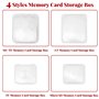 TAGOQUEN 24 Pièces 4 Tailles Étuis pour Carte Mémoire, Boîte de Rangement pour Cartes Mémoires en Plastique Transparent pour Sto