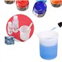 VOARGE Lot de 8 gobelets doseurs en silicone de 100 ml - Gobelet doseur en plastique - Pour le bricolage, la résine époxy, la ci