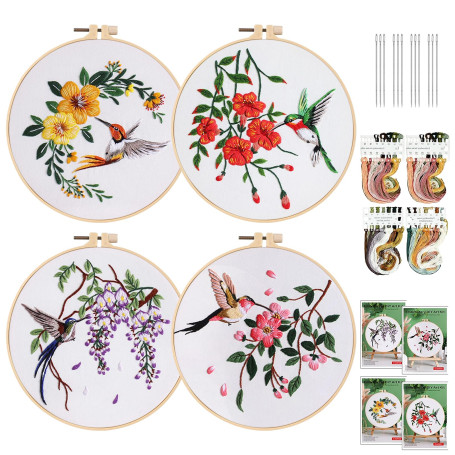 Kit Broderie Débutant: 4 Pièce Kit de Démarrage de Broderie