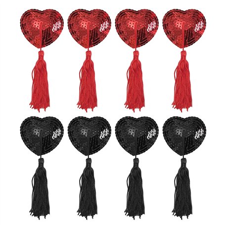 HDGSAFD 4 Paires De Cache-Tétons En Forme De Cœur Avec Paillettes