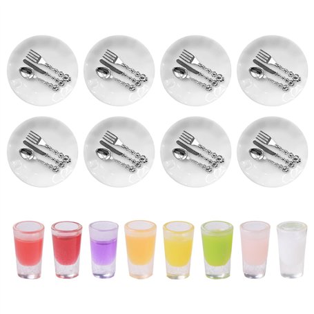 CVDYWDJIE 8 Ensembles De Modèles De Vaisselle Et 8 Tasses De Modèles De Jus