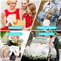 60 PièCes Decoration Voiture Mariage, RISVOWO Nœuds Décoratifs Blancs pour Mariage, Nœud Cadeaux Nœuds à Tirer en Ruban pour Emb