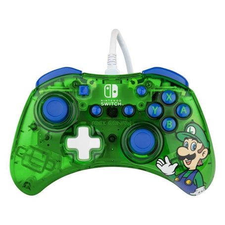Manette de jeu - Rock Candy - Super Mario LUIGI - Filaire - Couleurs vives - Ergonomique
