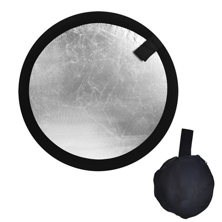 Réflecteur Pliable Portable,2 en 1 de 30 cm Portable Rond Réflecteur de Lumière Multi Disque en doré avec Argenté pour Studio ou