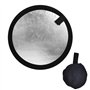 Réflecteur Pliable Portable,2 en 1 de 30 cm Portable Rond Réflecteur de Lumière Multi Disque en doré avec Argenté pour Studio ou