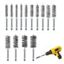 LNGJIN Lot de 14 brosses métalliques pour perceuse - Différentes tailles - Brosse cylindrique - Brosse métallique cylindrique -