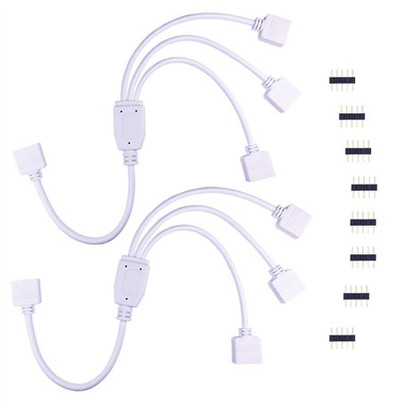 LitaElek 2pcs Câble Diviseur 1 à 3 Bande LED RGBW Câble Séparateur Ruban LED Répartiteur DC à 3 Voies 1 to 3 LED Splitter Cable
