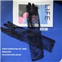 SINLOV Halloween dentelle gants de mariage manches longues tulle partie gants d'été bal dîner protection solaire gants robe