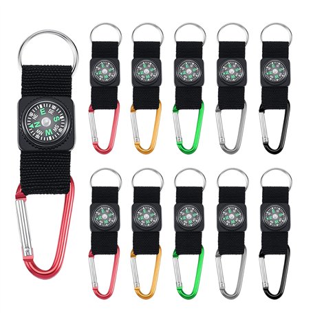 Zuzer Mini Boussoles 10PCS Porte-Clés Boussole Enfant Boussole Pouce pour Randonnée