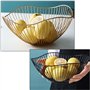 Chrome Wire Fruit Basket Bowl for Kitchen Counter, Fruit Holder Stand Storage Baskets for Countertop, Home Decor, Table Centerpi