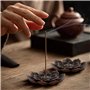 Porte Encens de Lotus en Laiton,2 Pièces Brûleur d'Encens en Bâton,Lotus Stick Bruleur Encens Porte à Cône Support Encensoir ave