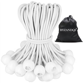 BYZANDQI Lot de 50 tendeurs en caoutchouc avec boule - 20 cm - Tendeur de bâche - Boucles en caoutchouc - Pour bâches