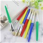 8 Pièces Pinceaux Peinture pour Enfants, Kit de Pinceaux Peinture Enfant 4 Couleurs Ronds et Plats pour Acrylique, Huile, Aquare