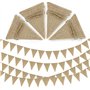 Lot de 4 guirlandes de fanions en toile de jute - Guirlande de fanions - Pour l'extérieur - Résistante aux intempéries - 52 pièc