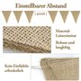 Lot de 4 guirlandes de fanions en toile de jute - Guirlande de fanions - Pour l'extérieur - Résistante aux intempéries - 52 pièc