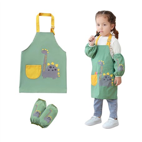 Tablier Peinture Enfant Avec Poches et 2 Manches Réglables - Imperméable