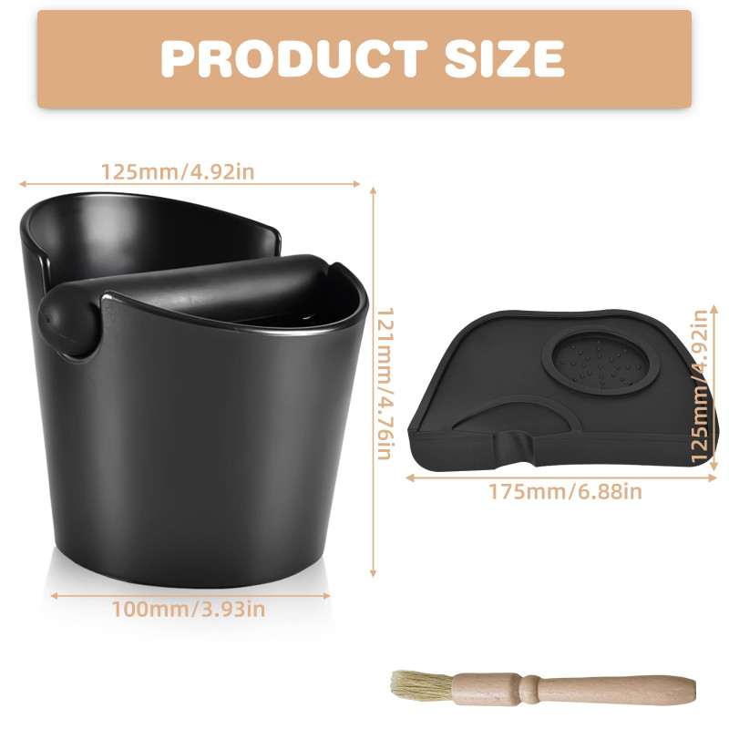 Couleur bois argent - Boîte à café en acier inoxydable, Récipient à