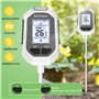 YAMRON testeur humidité Plante，4 en 1 numérique testeur ph Sol，Humidité/PH/Température/Ensoleillement，Écran LCD rétroéclairé，con