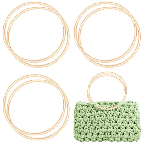 6 Pièces poignées de sac rond ， Sac à mains poignée，Des poignées de sac à main en métal， Pour fabrication de sac sac à main acce